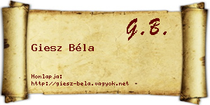Giesz Béla névjegykártya