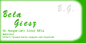 bela giesz business card